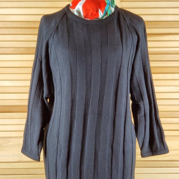 Vintage 80s black sweater dress Made in Austria - Picture 2 of 6